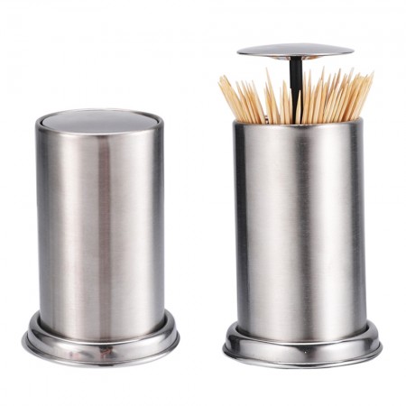 Meidong Toothpick Holder Cotton Swab Dispenser Creative Coffee Cup Hidden Pressure Automatic Pop-up Design Organizer for Home Office Cafe Restaurant Hotel Decoration 